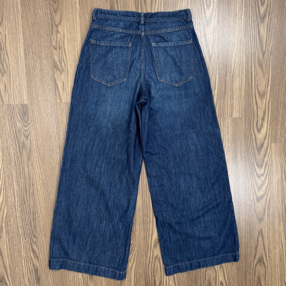 Banana Republic Jeans Womens 28 Blue Wide Leg Trouser Classic Dark Wash Denim - Picture 5 of 12